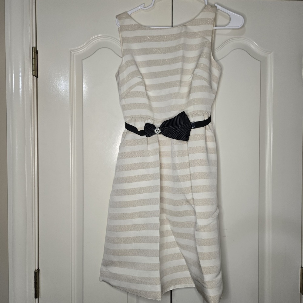 Lilly Pulitzer Dress Size 2 Black Bow Belted Sleeveless Mini Silk‎ Blend EUC